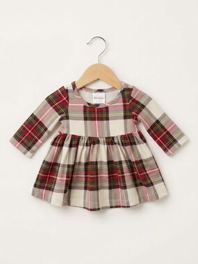 Hanna Andersson Holiday Tartan Plaid Long Sleeve Skater Dress